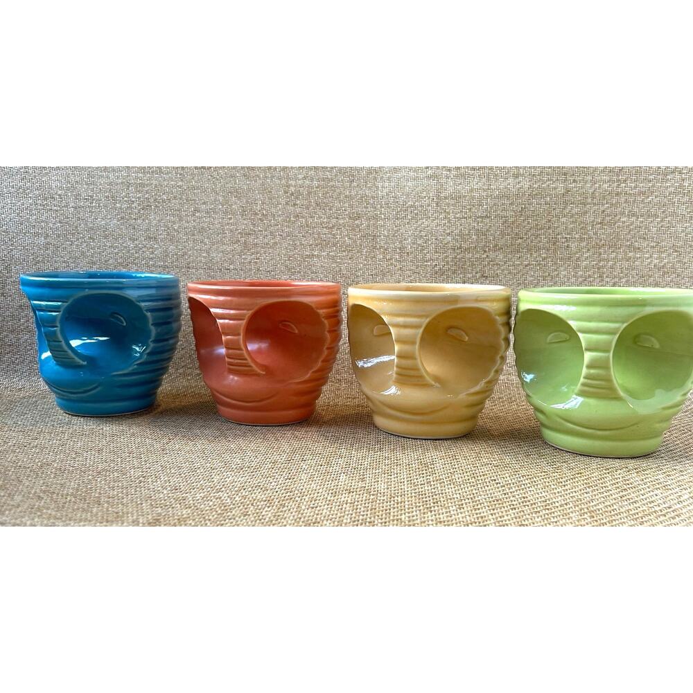 Tiki Farm Moai Mug Set of 4 Multicolor Ceramic Tiki Mugs Made in Mexico